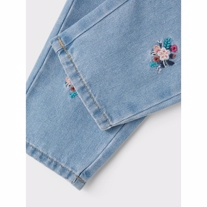 NAME IT Broderede Blomster Jeans Bella Light Blue